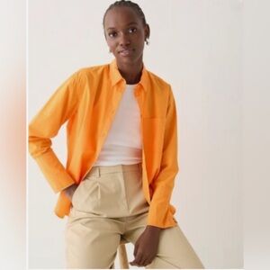 J. CREW 🆕 GARÇON SHIRT. GARMENT-DYED COTTON POPLIN SHIRT IN FRESH CARROT Sz 14 🧡